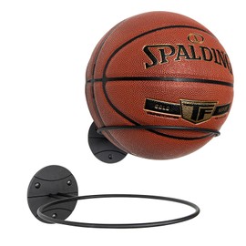 PUERSI 2 Pezzi Porta Palloni da Muro,Supporto Pallaone da Pallacanestro, Porta Palla da Basket Muro per Palline per Basket, metallo nero