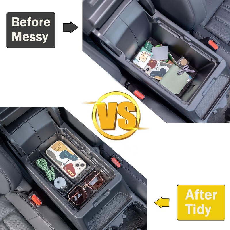 PIMCAR 2PCS Center Console Organizer and Armrest Tray for Honda
