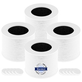 Core Mini Replacement Filter for LEVOIT Core Mini Air Purifier, 3-in-1 H13 True HEPA and Activated Carbon Filter, Core Mini-RF, White, 4 Pack and 10 Fragrance Sponge