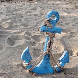 ATD Wood Anchor Wall Hanging Plaque Nautical Sea Shore Ocean Beach Decor