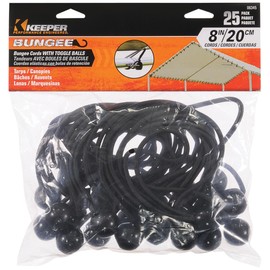 Keeper - 8" Canopy Bungee Cords with Toggle Balls, 25 Pack