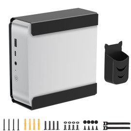 Maozhren Mini PC Mount Compatible with Beelink Mini PC EQi12, SER8, SER6, EQR6, Vesa/Wall/Under Desk, Mount for Beelink SER6, Easy to Install, with Holder, Black