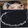 FRCOLOR Crystal Bridal Flower Leaves Crown Headband Tiara Headdress for