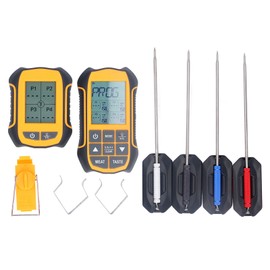 Digital Cooking BBQ Thermometer ABS Wireless Oven Food Smoker Thermometer with 4 Probes