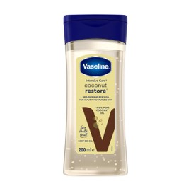 Vaseline Intensive Care Body Oil Coconut Restore for Healthy, Moisturised Skin, Regenerating Body Gel Oil Made from 100% Pure Coconut Oil, (1 x 200 ml)