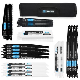 MUOZLOP 32 Pack Reciprocating Saw Blades Set， High Carbon Saw Blades，Metal and Woodcutting Saw Blades with Organizer Case (32 Pack)