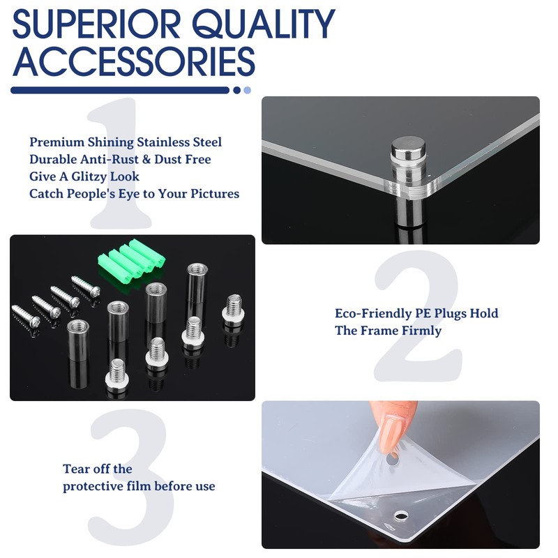 Chunful 4 Pack Clear 16 x 20 Inch Acrylic Wall