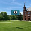 TTRNNHM Peace Symbol Flag 3x5 FT, World Peace Flag with