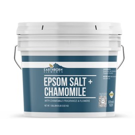 Earthborn Elements Chamomile Epsom Salt 8 lb, Pure & Undiluted, Soaking Salt with Fragrance & Dried Flowers