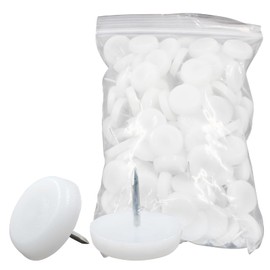 Jiozermi 120Pcs 21mm Nail on Furniture Glides, Nylon Chair Glides, Nail Chair Leg Floor Protectors, Nail Chair Floor Protectors, Furniture Sliders, Chair Feet Pads, Furniture Pads(White)