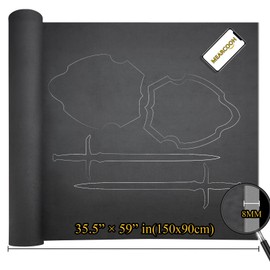 MEARCOOH EVA Foam Cosplay Black 8mm Thick (2mm to 10mm) Large 35.5" x 59" Sheet Premium High Density 86 kg/m3 for Cosplay, Crafts Projects