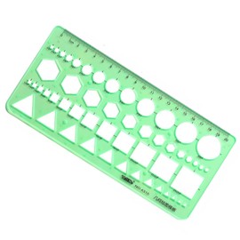 Plastic Green Measuring Templates Geometric Rulers Building Formwork Drawings Plastic Painting Stencils Oval Templates Scale Drafting Tools for School, Office, Building Formwork (Geometry)