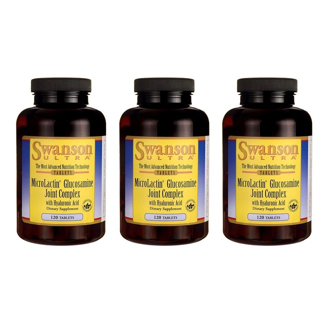 Swanson Microlactin Glucosamine Joint Complex with Hyaluronic Acid 120 Tabs (3 Pack)