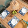 Blue Placemats Set of 8, Summer Nautical Theme Starfish Shell