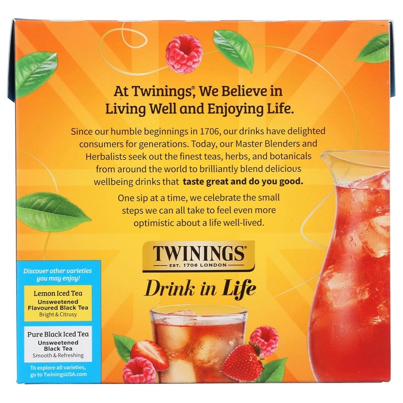 Twinings 2 Pack - Twinings Strawberry & Raspberry Flavored Iced