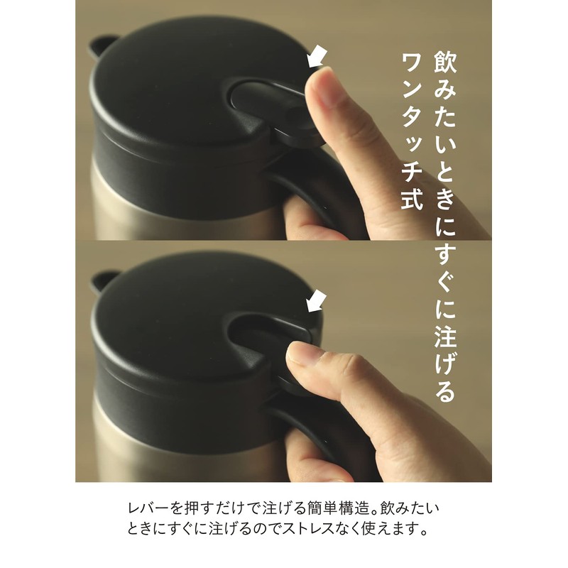 CBJAPAN QAHWA Thermal Pot, 20.3 fl oz (600 ml), Graphite