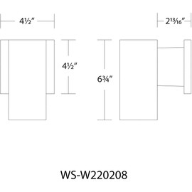 WAC Lighting, Cubix LED Single Up or Down Indoor or Outdoor Wall Light 3000K in Black