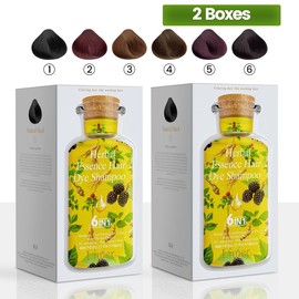 (2 Boxes)Limer Multicolor Hair Dye Shampoo, 6-in-1 Instant Hair Dye with 6 Herbal Essense,Haircare,Stain-Free, Portable for Men & Women(10Packes) - Color: Chestnut Brown
