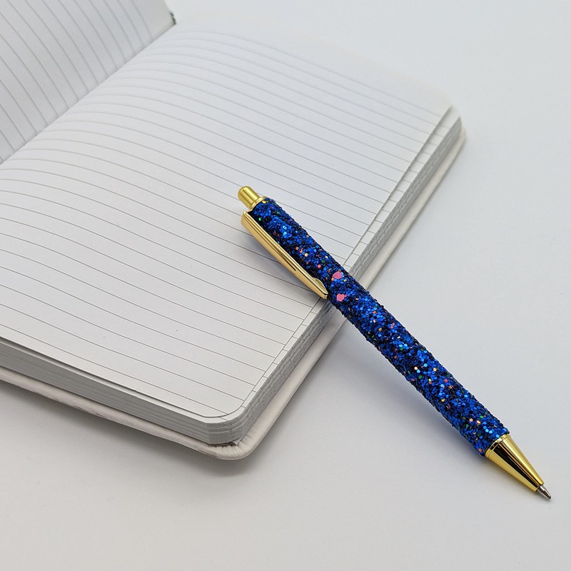 Merangue Sparkly Retractable Ballpoint Pen with Gold Accents, Medium, 1.0mm,