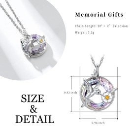 Imrsanl Urn Necklace for Ashes - Red Cardinal/Hummingbird Cremation Urn Necklace for Pet Keepsake Memorial Ash Pendant Jewelry for Women Men, Stainless Steel, No Gemstone