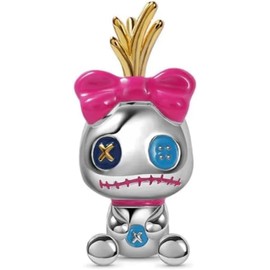 Beads R Us ® Lilo & Stitch Scrump voodoo doll Charm in Sterling Silver S925 & enamel, Compatible with all European style Charm Bracelets, Necklaces & Anklets.