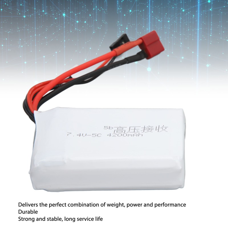 RC 7.4V 4200mAh Lithium Battery Lightweight Overcharge Protection T Plug