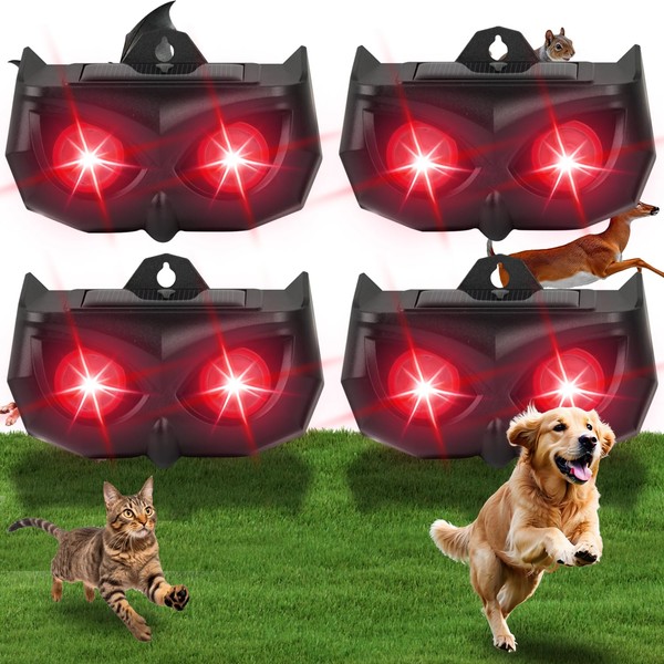 4 Pack Solar Animal Repellent Outdoor, Waterproof Predator Lights with