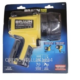 Braun NEW BRAUN 6000 Lumen Rechargeable Waterpoof LED Spotlight W/Belt Clip Spot Light