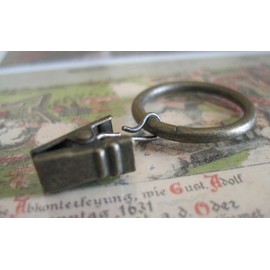 Antique Bronze Color Ring Clips Set of 12 for Cafe Curtain and More