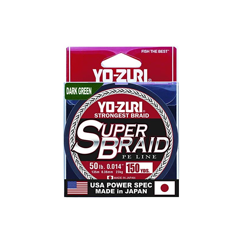 Yo-Zuri Superbraid 150 yd Floating Braid, Dark Green, 50 lb