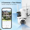 TKENPRO Dual Lens Solar Security Cameras Wireless Outdoor, 2K Full