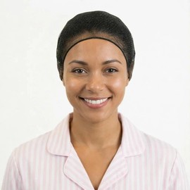 Smilco 50 Pack Disposable Hair Nets 24", Black Nylon Mesh for Food Service & Cooking, Breathable Honeycomb Design, Soft Elastic Band for Men & Women, All-Day Comfort