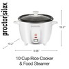 Proctor Silex Rice Cooker & Food Steamer, 10 Cups Cooked