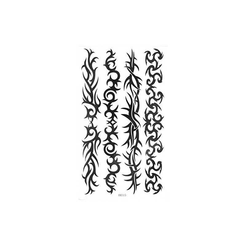 MapofBeauty Cool Black Lines Temporary Waterproof Tattoos Body Art Sticker