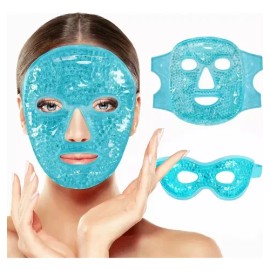 Pack de 2 Mascarillas de Gel para Cara y Ojos  Reusable Gel Face  Eye Mask, Hot  Cold Compress                                                        