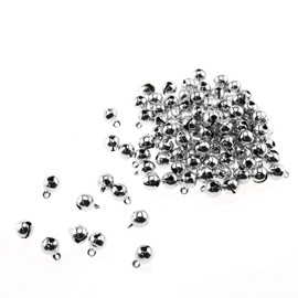 ZZHXSM 1/4-Inch Jingle Bell 100PCS 6mm Small Silver Aluminium Alloy Bells for DIY Bracelet Anklets Necklace Knitting Jewelry Making