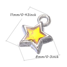 MSCFTFB 70 Pieces Assorted 7 Colors Small 5 Star Jewelry Charms Heart Star Shaped Enamel Pendant Charms Flatback Beads for Earring Bracelet Chocker Making Wine Charms DIY Gift Craft Supplies