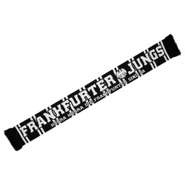 Eintracht Frankfurt Frankfurter Boys Fan Scarf, Stadium Scarf Hurra the Frankfurter sind dain in den Colours Black and White, Black, white, Unit size