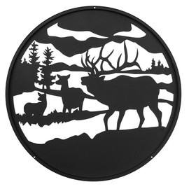 Swen Prodcuts Caribou & Elk Wildlife 24" Scenic Art Wall Design