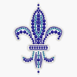 EB Store Blue Fleur De Lis Vinyl Waterproof Sticker Decal Car Laptop Wall Window Bumper Sticker 5 inch