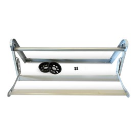 MetCrafted 24" Wide Roll Paper Dispenser with Cutter – Wall Mounted Roll Dispenser with Serrated Cutter – Fits Craft, Freezer, Wrapping, Butcher Paper Roll or Cling Film – Heavy-Duty, Grey