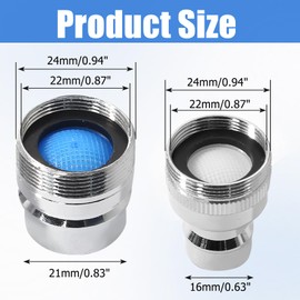 Biaungdo 2 Pack Dishwasher Faucet Adapter, Portable Sink Faucet Aerator Adapter Connection, 15/16-27 Male & 55/64-27 Female for Kitchen/Bathroom