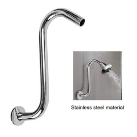 8 Inch Steel High Rise Extension S-Curved Goose Neck Shower Arm Bathroom
