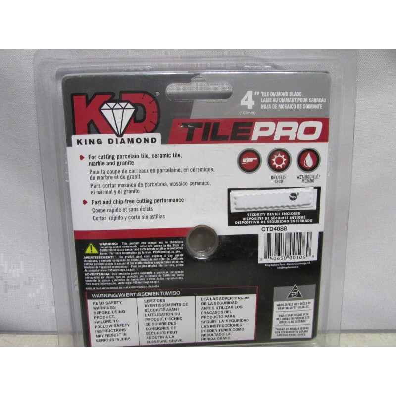 DIAMOND KING New KING DIAMOND 4" Diamond Continuous-Rim Circular Saw