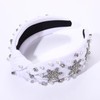 NVENF Jeweled Crystal Pearl Wide Top Knot Winter Women's Headband