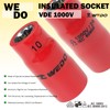 WEDO Insulated 3/8-inch Drive Socket,19mm,VDE 1000V Dipping Hex Socket,CR-V Steel,Length