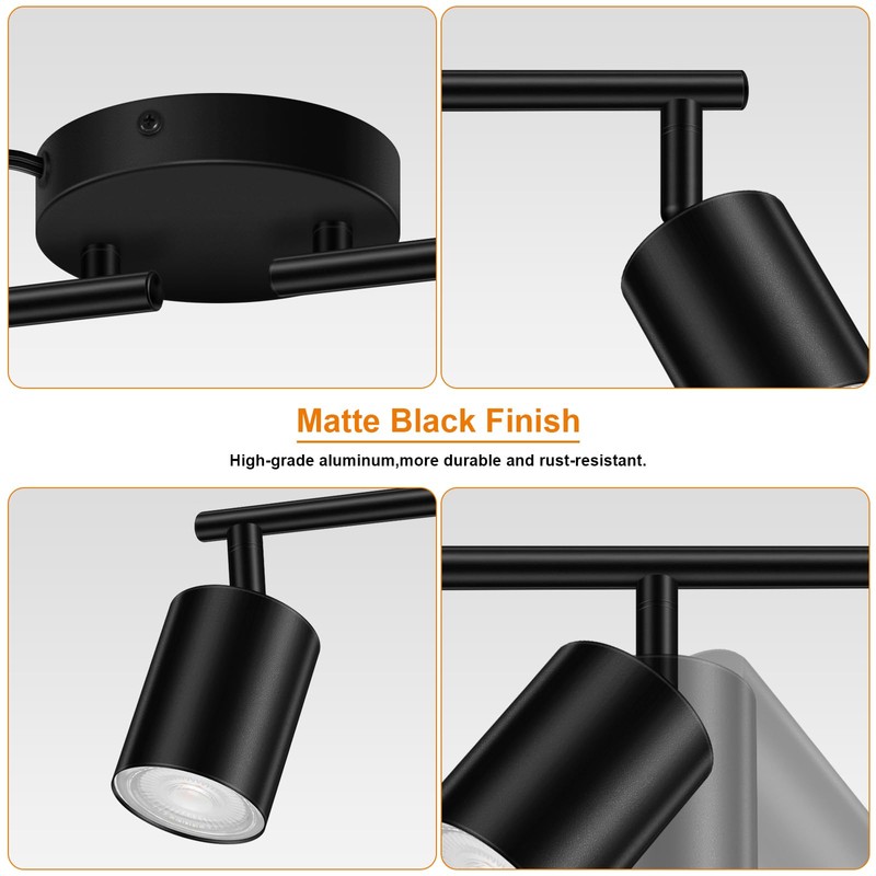 Plug in Track Lighting, LED Track Lighting Fixtures Ceiling, Black