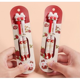 8 pairs Cuddle Gel Pen 16 pcs Cute Cartoon Gel Pen Ultra-Adorable Creative Sharing Pack Girl Friends Best Friends Couple Pen Pandas Bunny Rabbits Puppys Kitten Dogs Valentine's day gifts