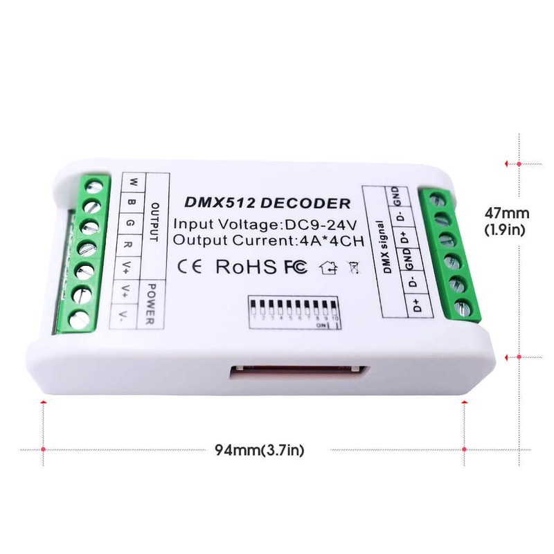 RGBW 4 Channel DMX Decoder, Mini16A RGB RGBW LED Strip