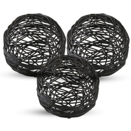 CLEENTABLE Decorative Metal Ball Set of 3 – 4’’ Round, Handcrafted Iron Alloy Orb, Matte Black Powder Coated, Modern Home Décor Accents for Living Room, Coffee Table, Shelf, Centerpiece, Gift Idea